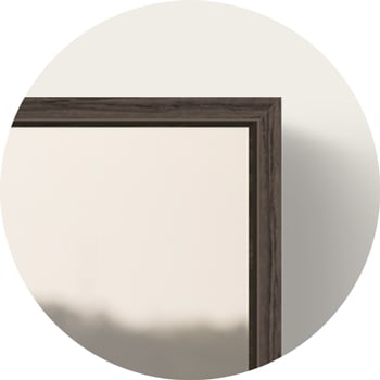 Photo on aluminium print with dark brown wood Chocolate oak floating frame