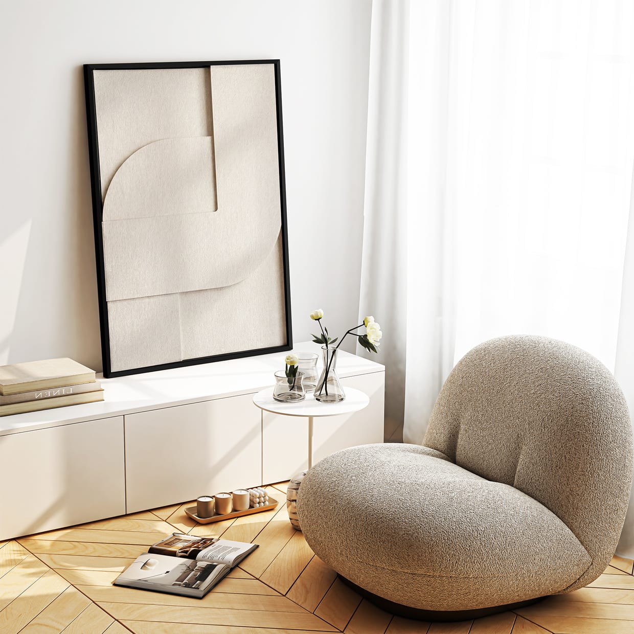 Relax corner decorated with Felt Art